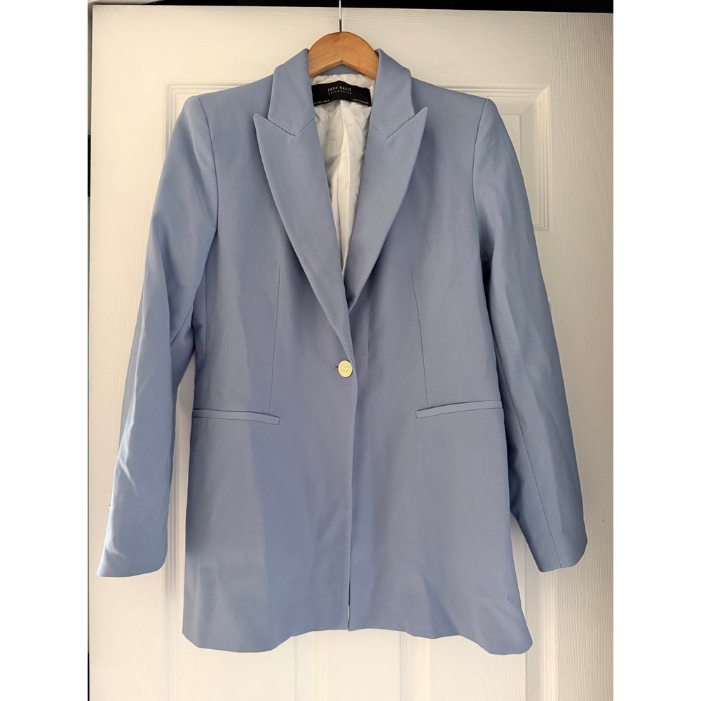 Zara Basic Womens Periwinkle Purple Blazer Business Casual Chic